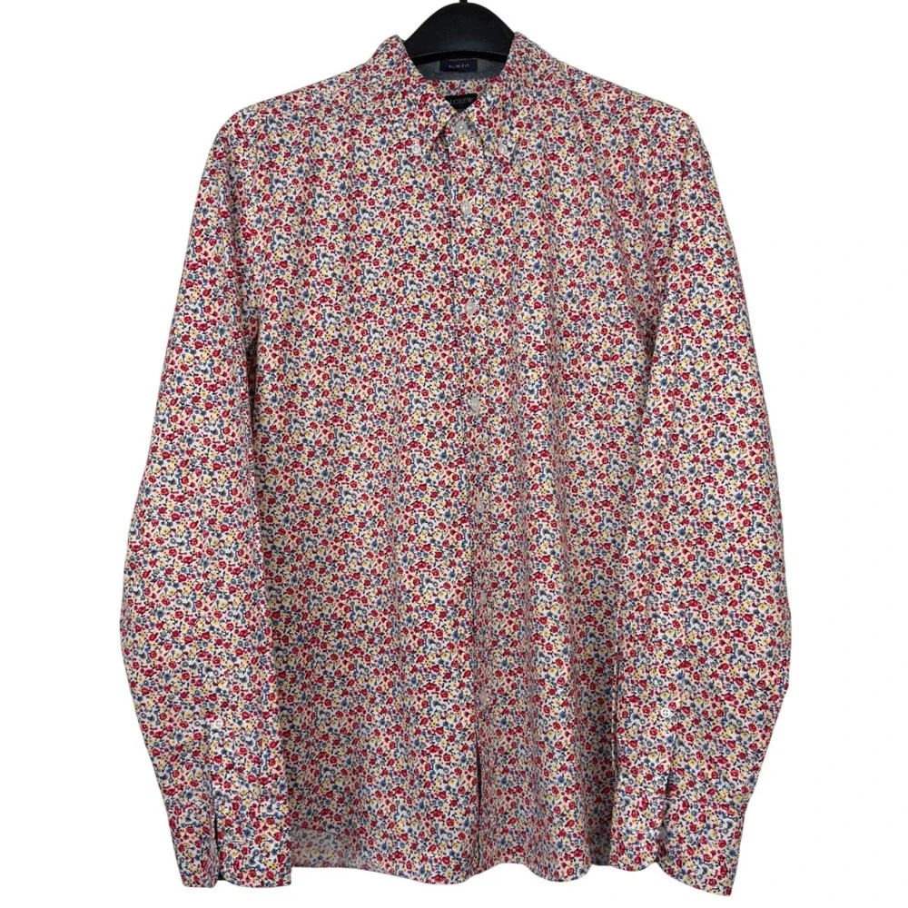 (LOT OF 3) J. Crew Flex Button Down Shirt Mens L Slim Floral Geometric